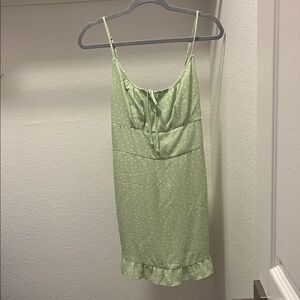 Abercrombie & Fitch Light Green Polka Dot Mini Dress